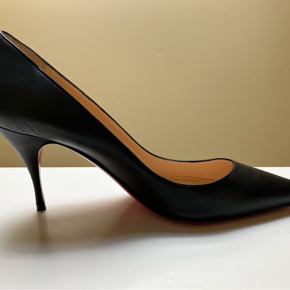 Christian Louboutin Clare Pointy Toe, size 37 1/2, black leather, worn once